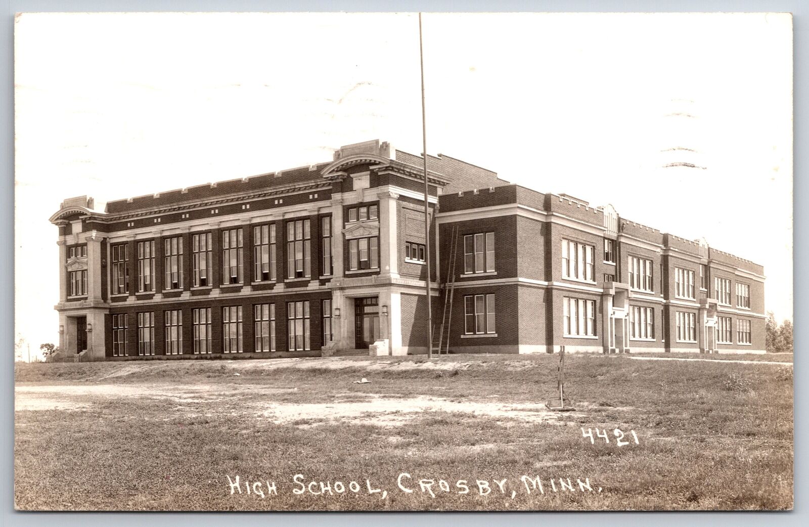 Crosby Minnesota~High School Building~1938 RPPC