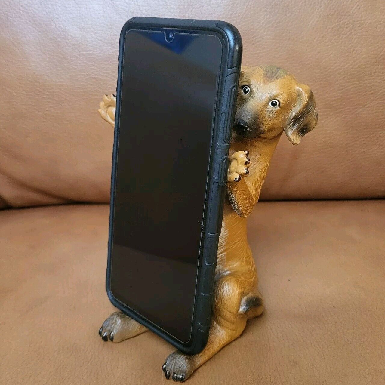 Daushound Weiner Dog Cell Phone Holder Figurine Hot Dog Puppy Cute Mobile Stand