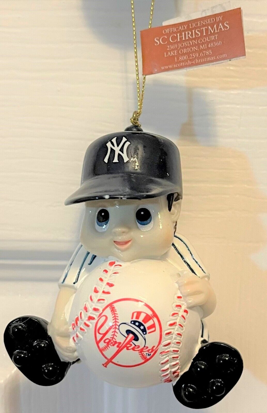 SC Sports 2008 MLBP New York Yankees Cute Boy & Ball Christmas Ornament 