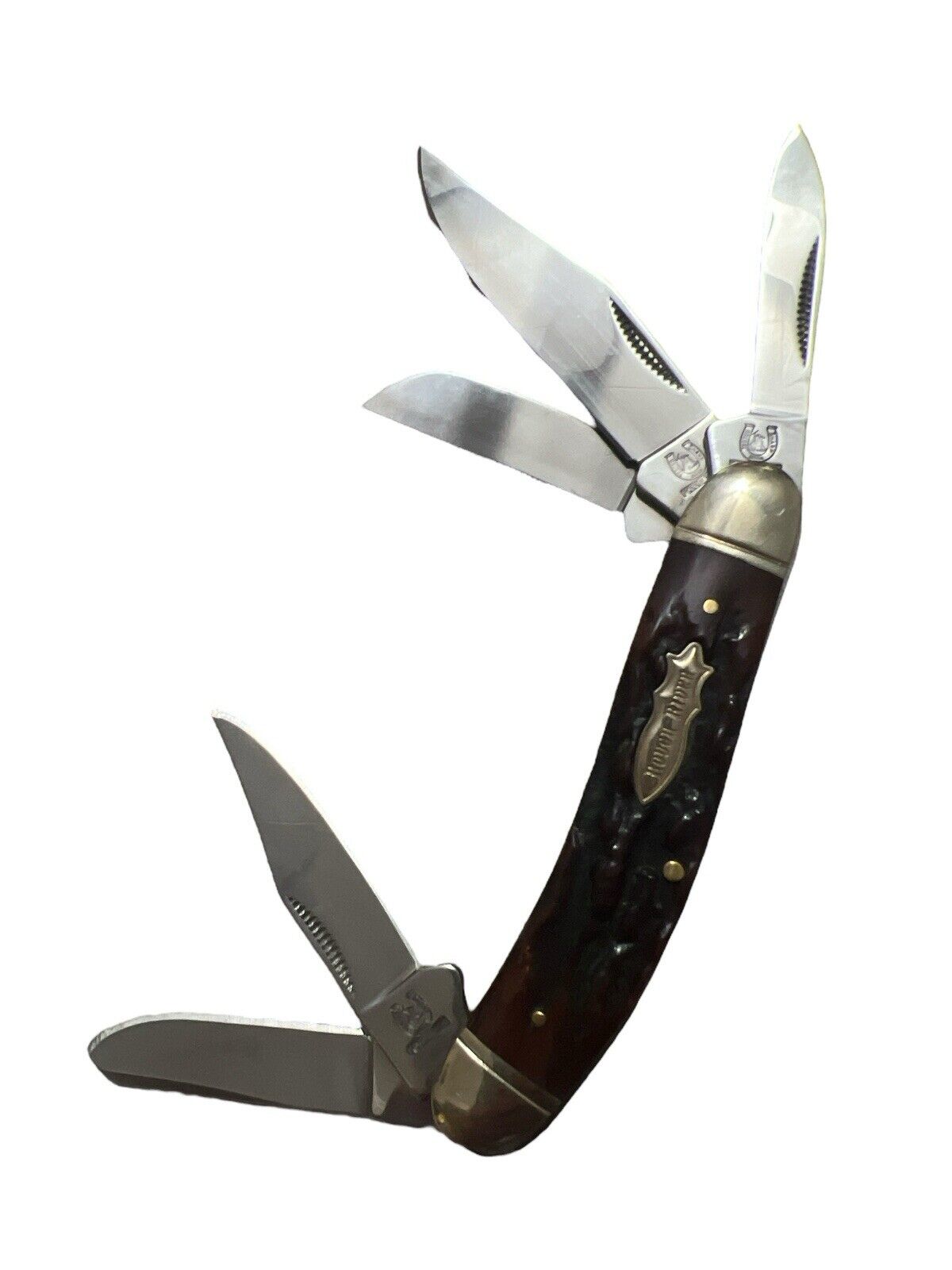 Rough Rider Sowbelly 5 Blade Pocket Knife Stainless Stag Bone Handle RR1184