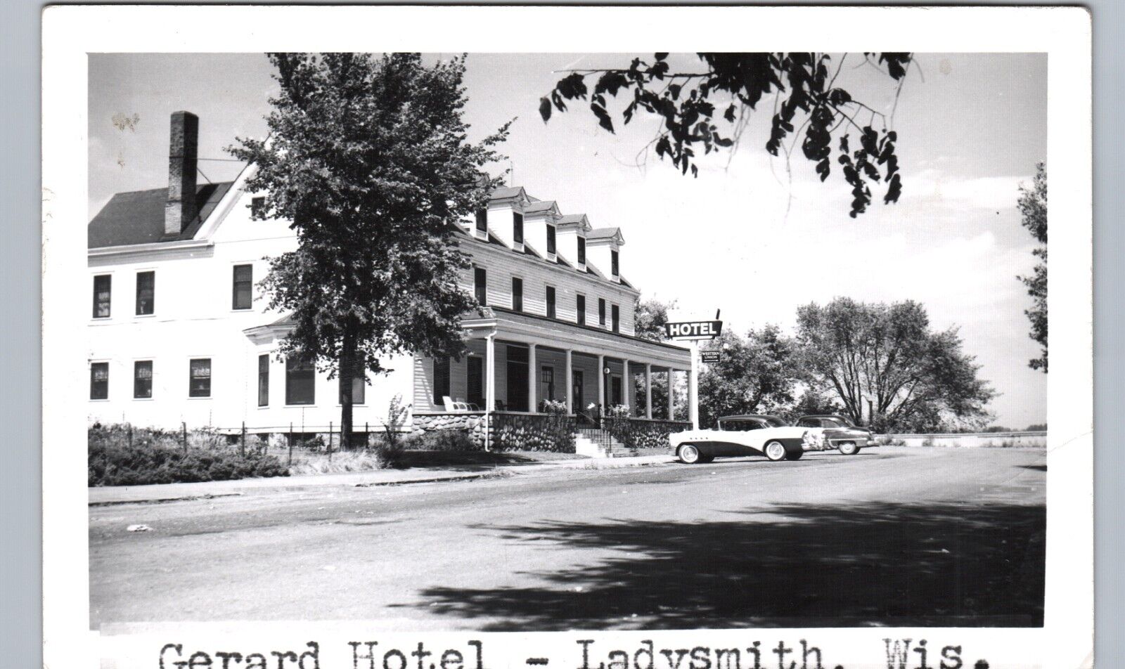 GERARD HOTEL ladysmith wi real photo postcard rppc wisconsin history