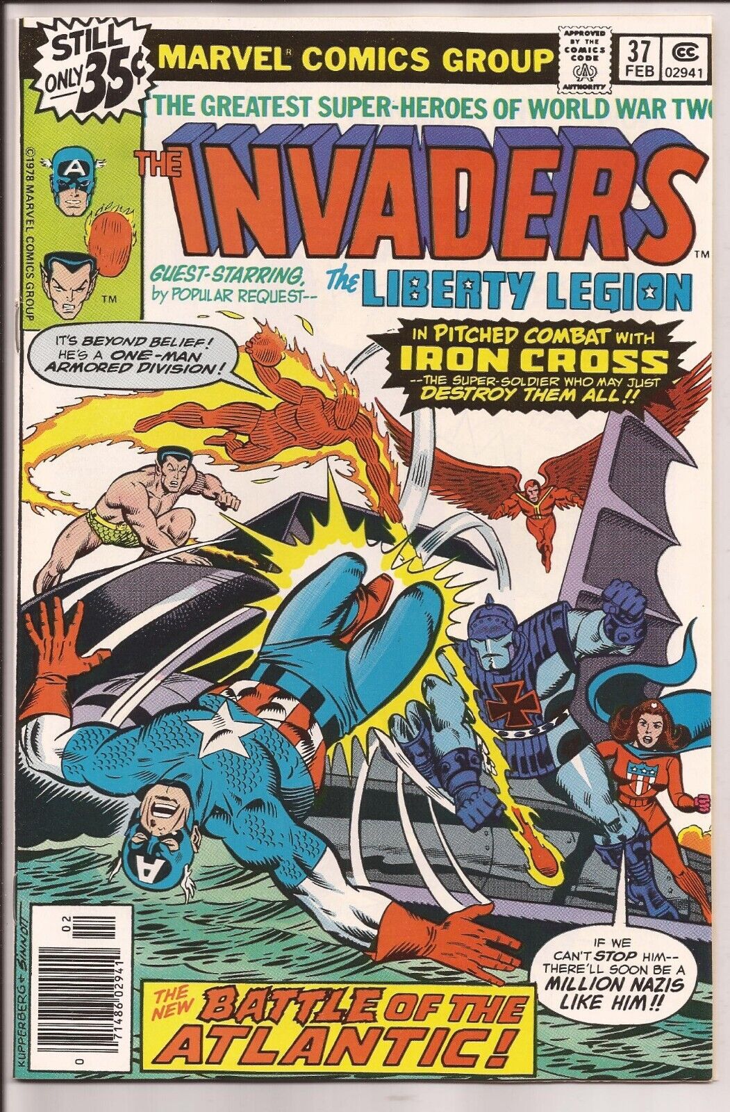 Invaders #37 NM- 9.2 OW Pages (1975 1st Series) 1st appearance of Lady Lotus