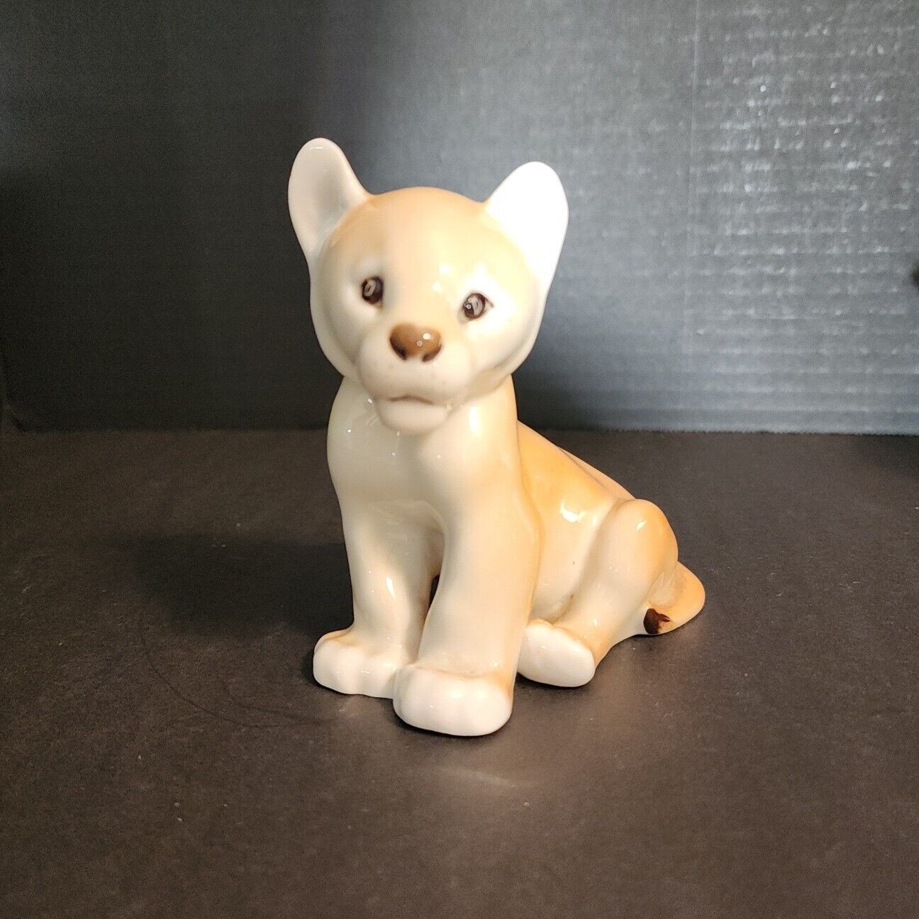 VTG USSR Lomonosov Porcelain Baby Lion Figurine 4.5\