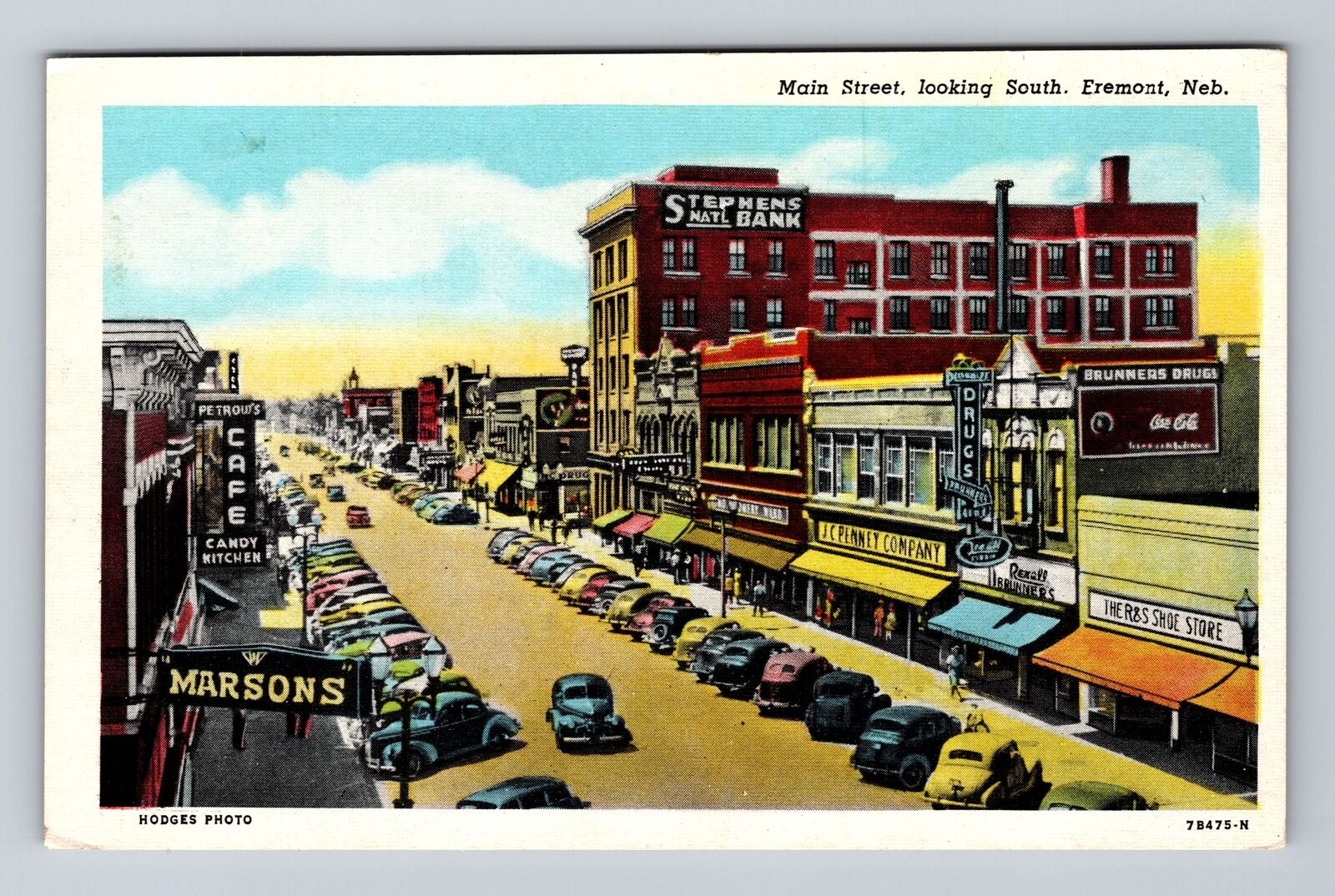 Fremont NE-Nebraska, Main Street, Advertisment, Antique, Vintage c1949 Postcard