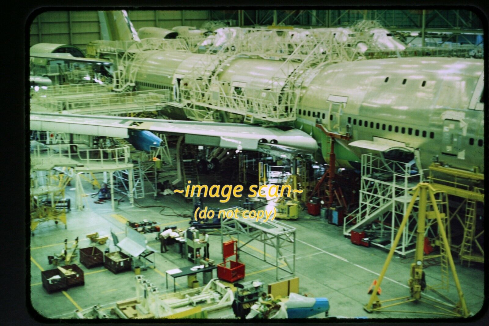 Boeing 747 Aircraft Factory in circa 1970, Duplicate Slide i20b