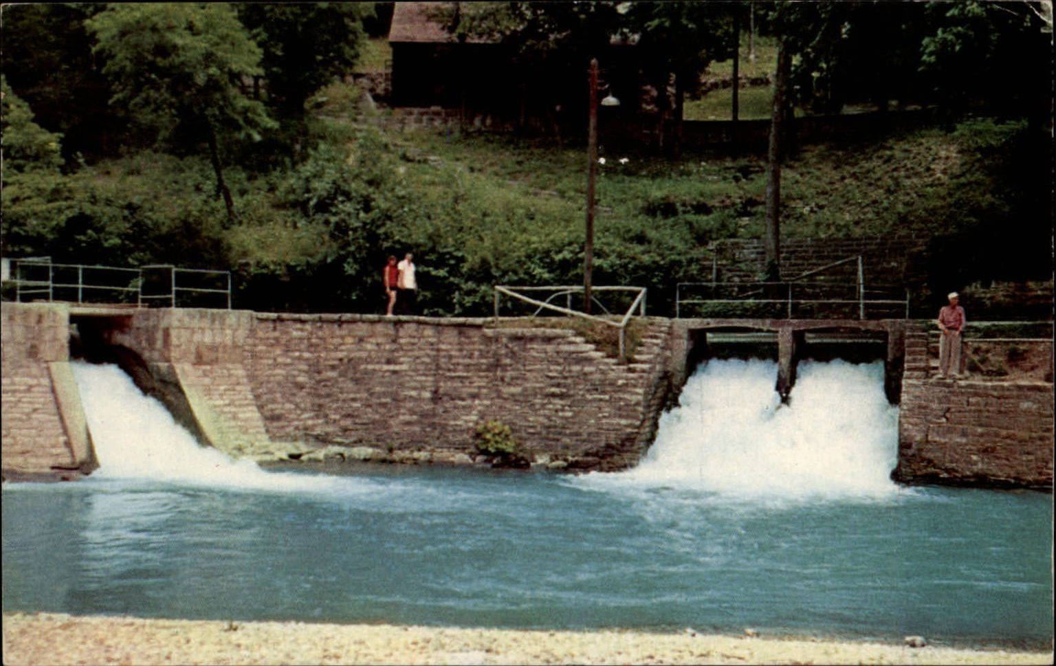 Missouri Cassville Twin Falls Roaring River State Park ~ 1957 postcard sku471