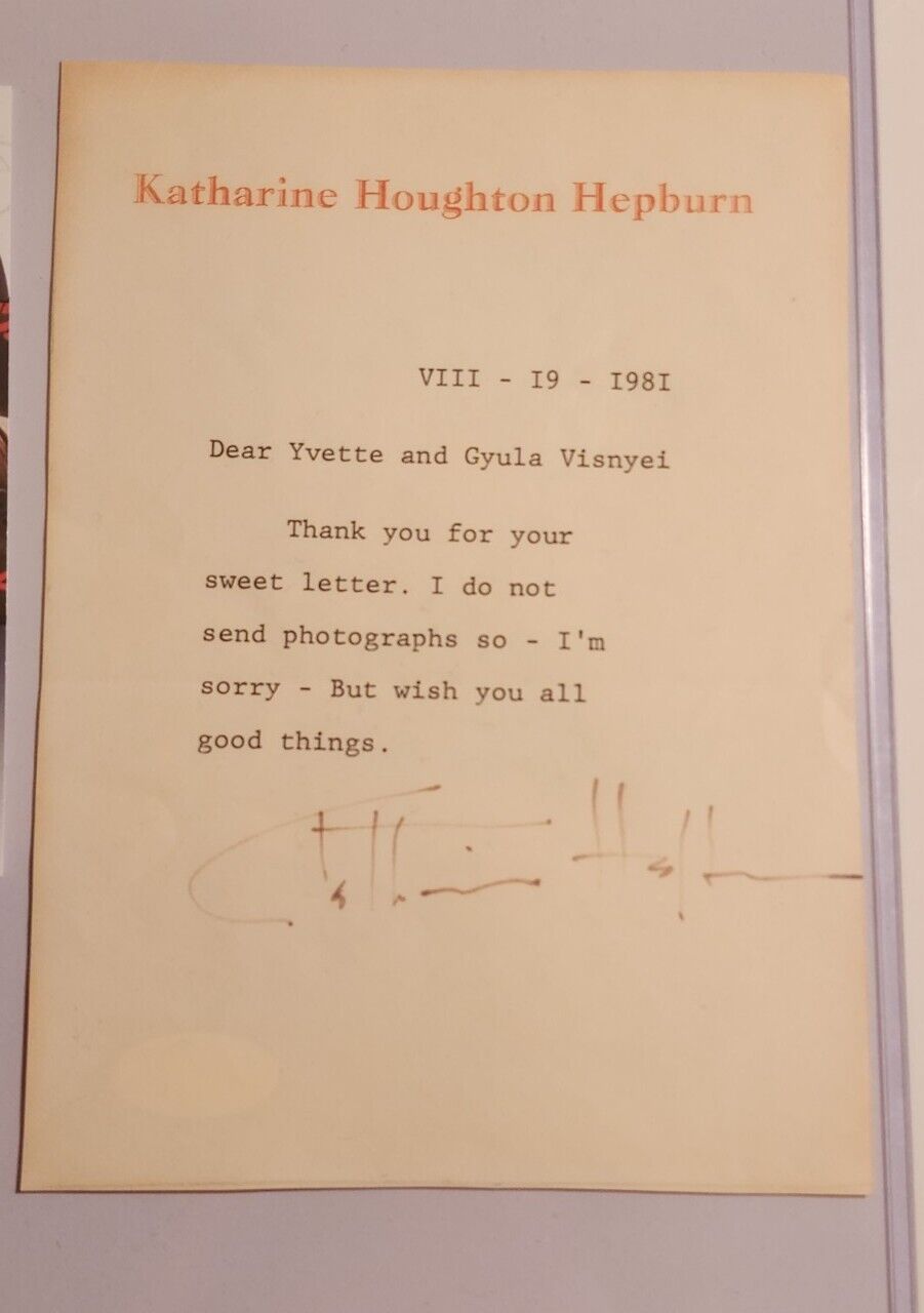Katharine Hepburn Signed Typed Letter JSA COA Actress Autograph TLS Auto 1981