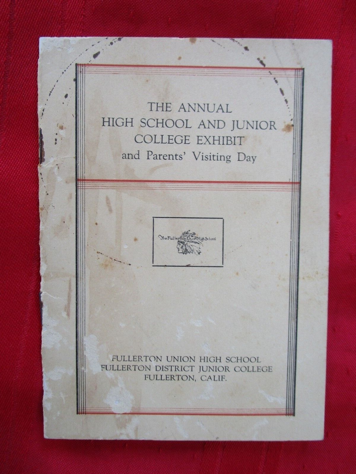 FULLERTON, CA. - Booklet - High School & Junior College - 1929