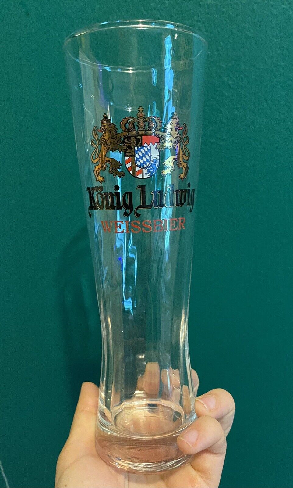 Konig Ludwig Weissbier German Beer Tall Glass .3L Rastal Rubbed