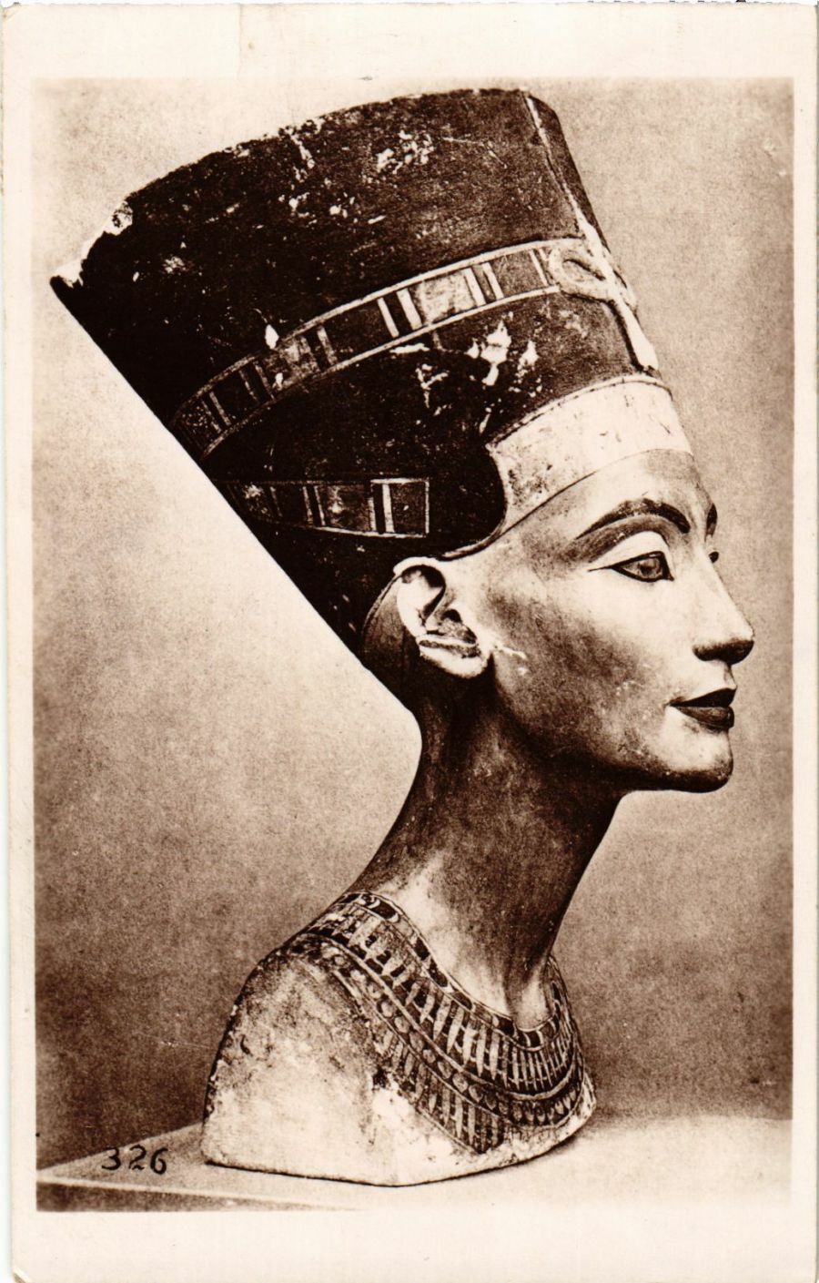 CPA Lehnert & Landrock Limestone Bust of Queen Nefertit EEGYPT (916743)