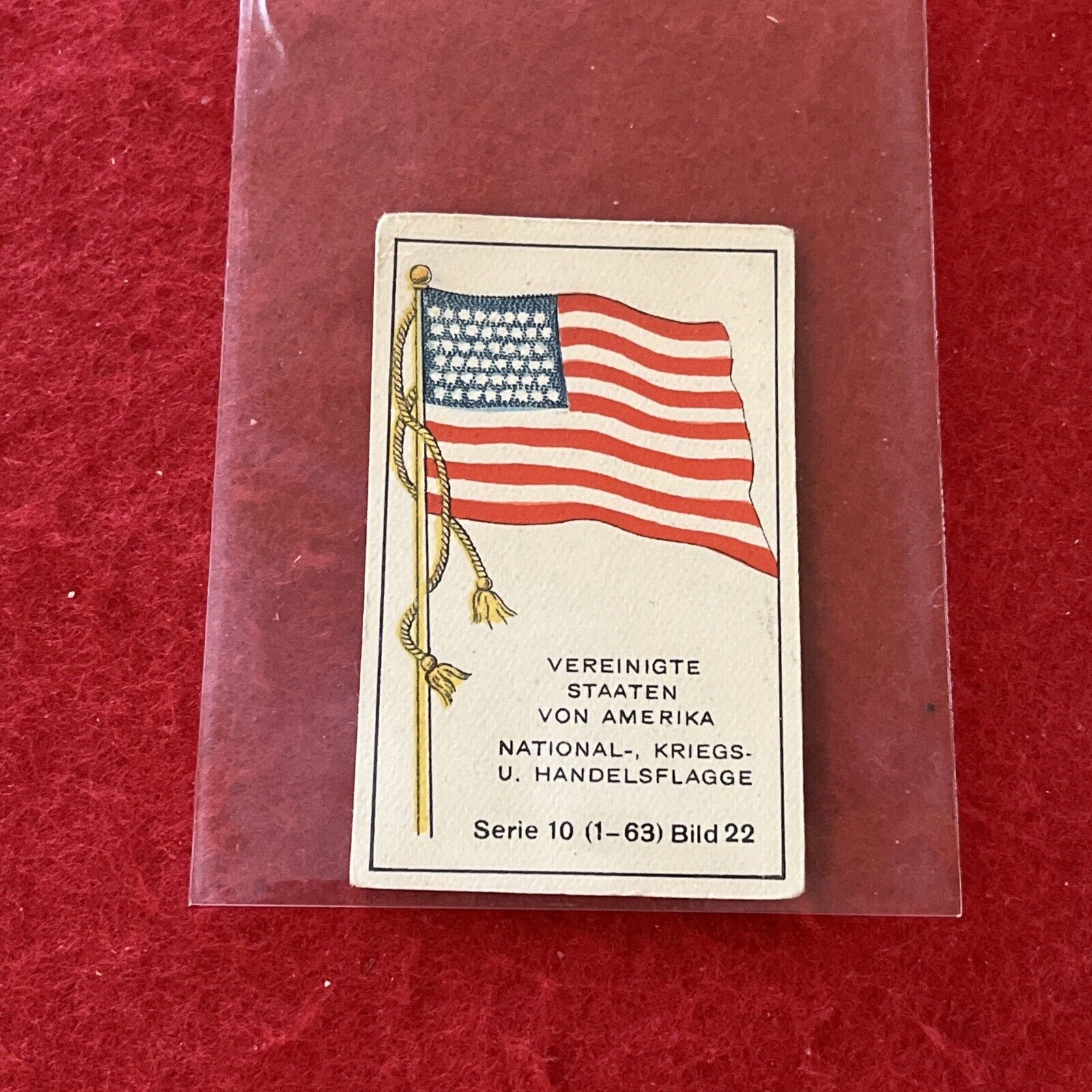 Early 1900s Massary Zigarettenfabrik (German) USA FLAG Card #22 G Cond