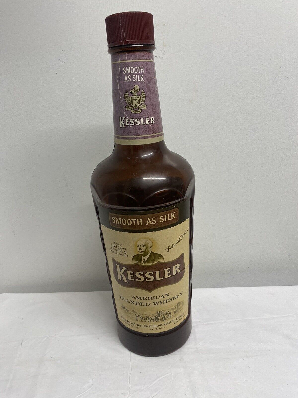 Huge 25” Kessler Whiskey Bottle Coin Bank