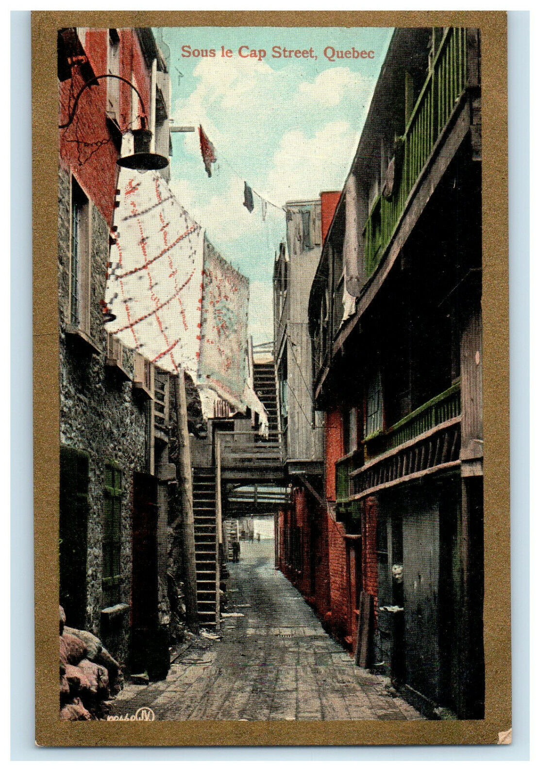 c1910s View of Sous Le Cap Street Quebec Canada CA Foreign Postcard