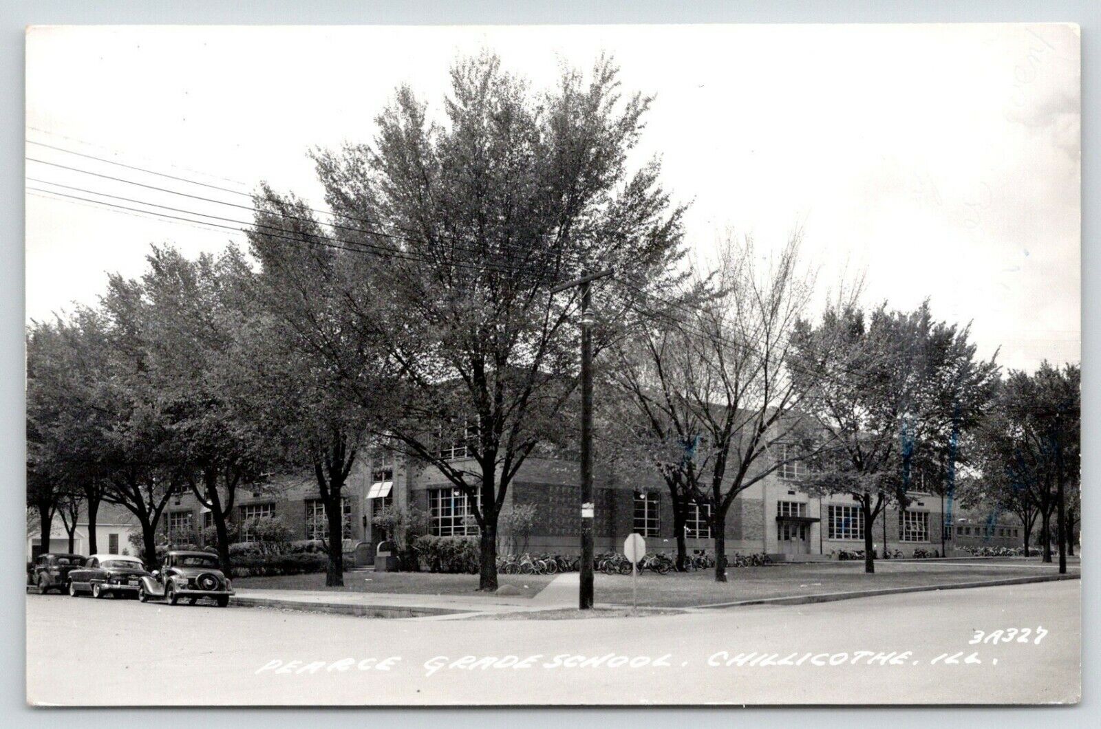 Chillicothe Illinois~Pearce Grade School~Cathy\'s Old School~1940-50 Cars~RPPC