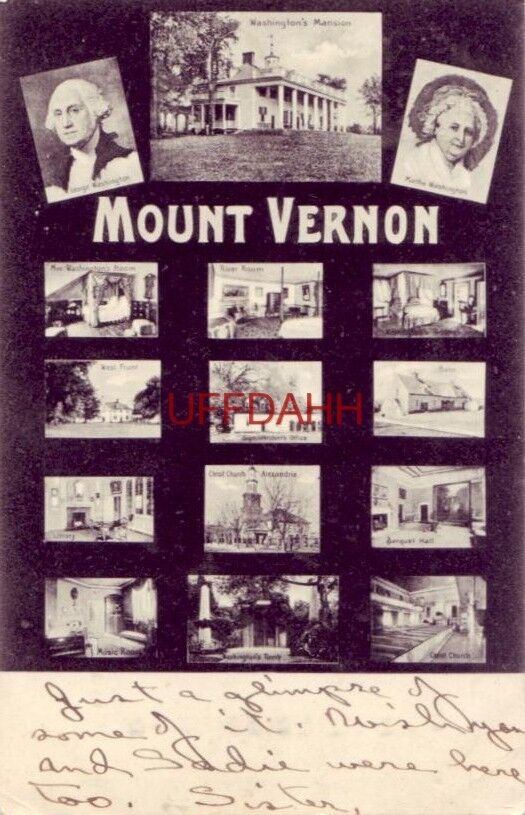pre-1907 MOUNT VERNON thirteen views plus GEORGE & MARTHA WASHINGTON 1909