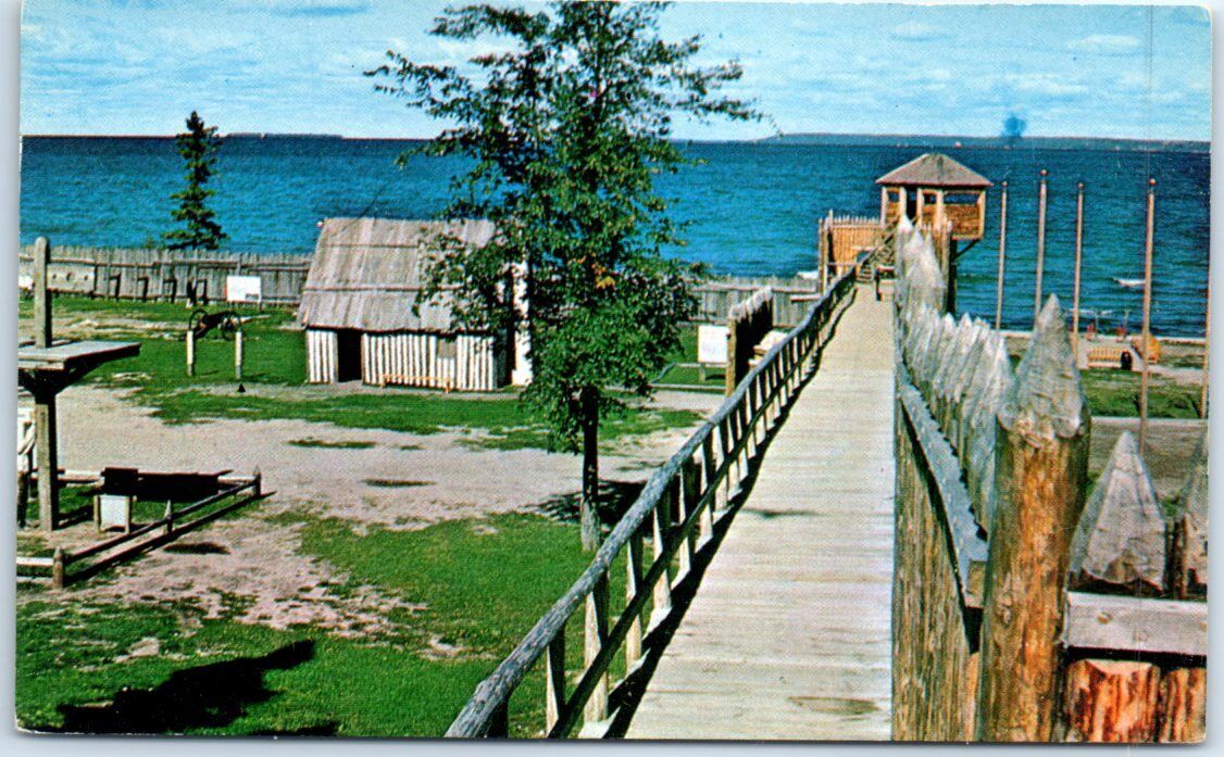 Postcard - Fort Michilimackinac (restored) - Mackinaw City, Michigan