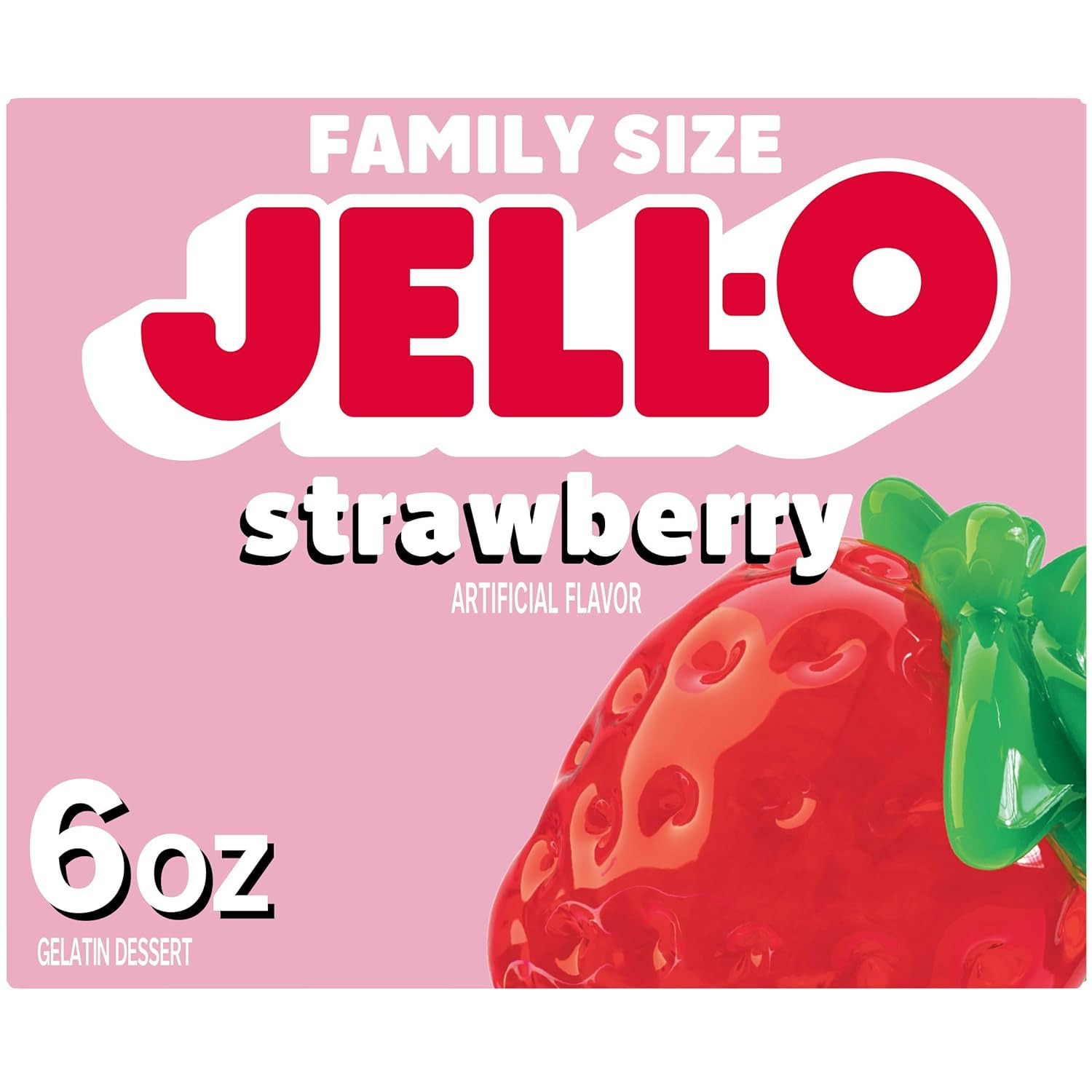 Jell-O Strawberry Gelatin Dessert Mix 6 Oz Box 1 Count; Fresh New, 