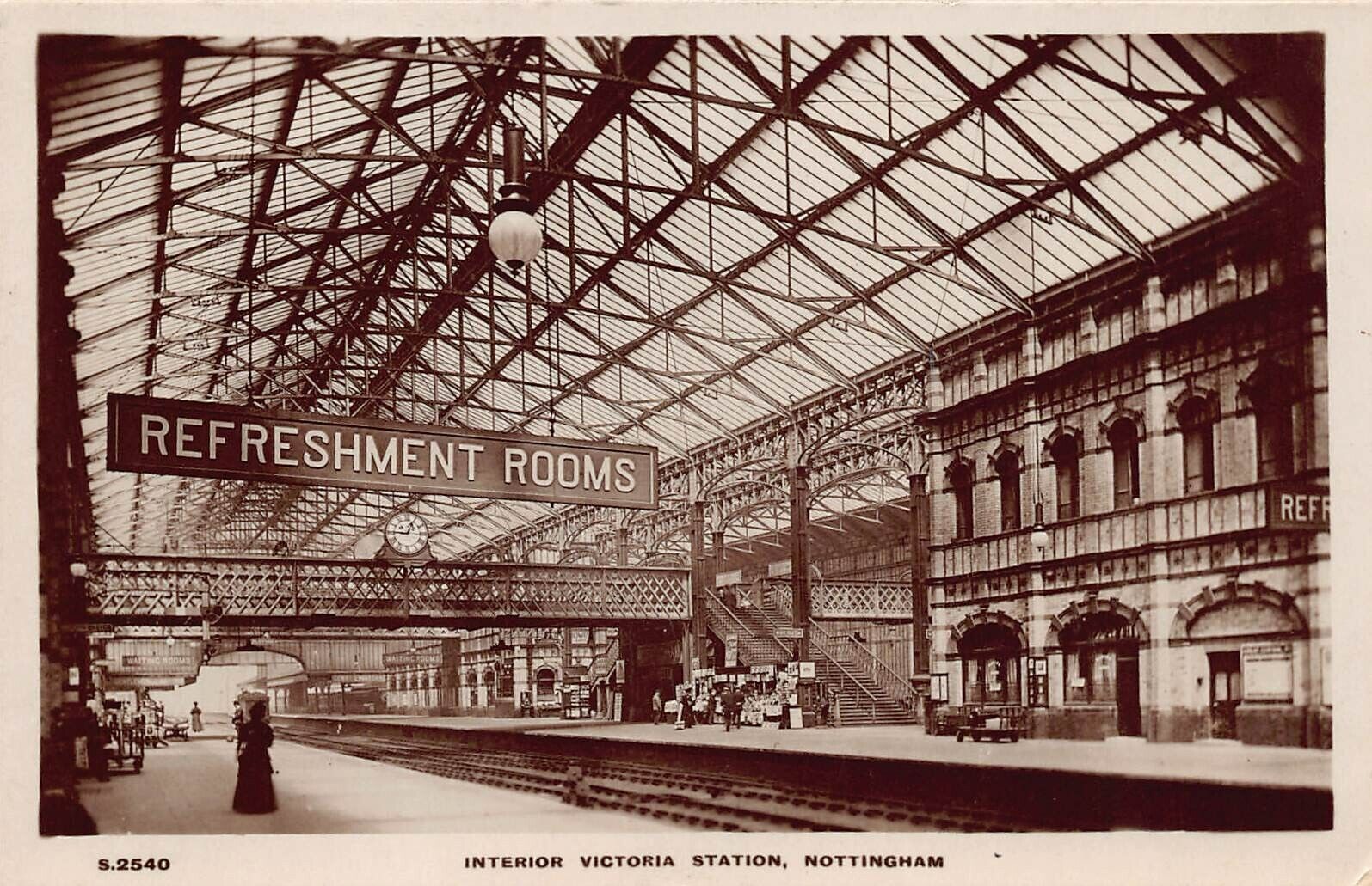 Nottingham Victoria Railroad Train Station Depot RPPC Photo Vtg Postcard A43