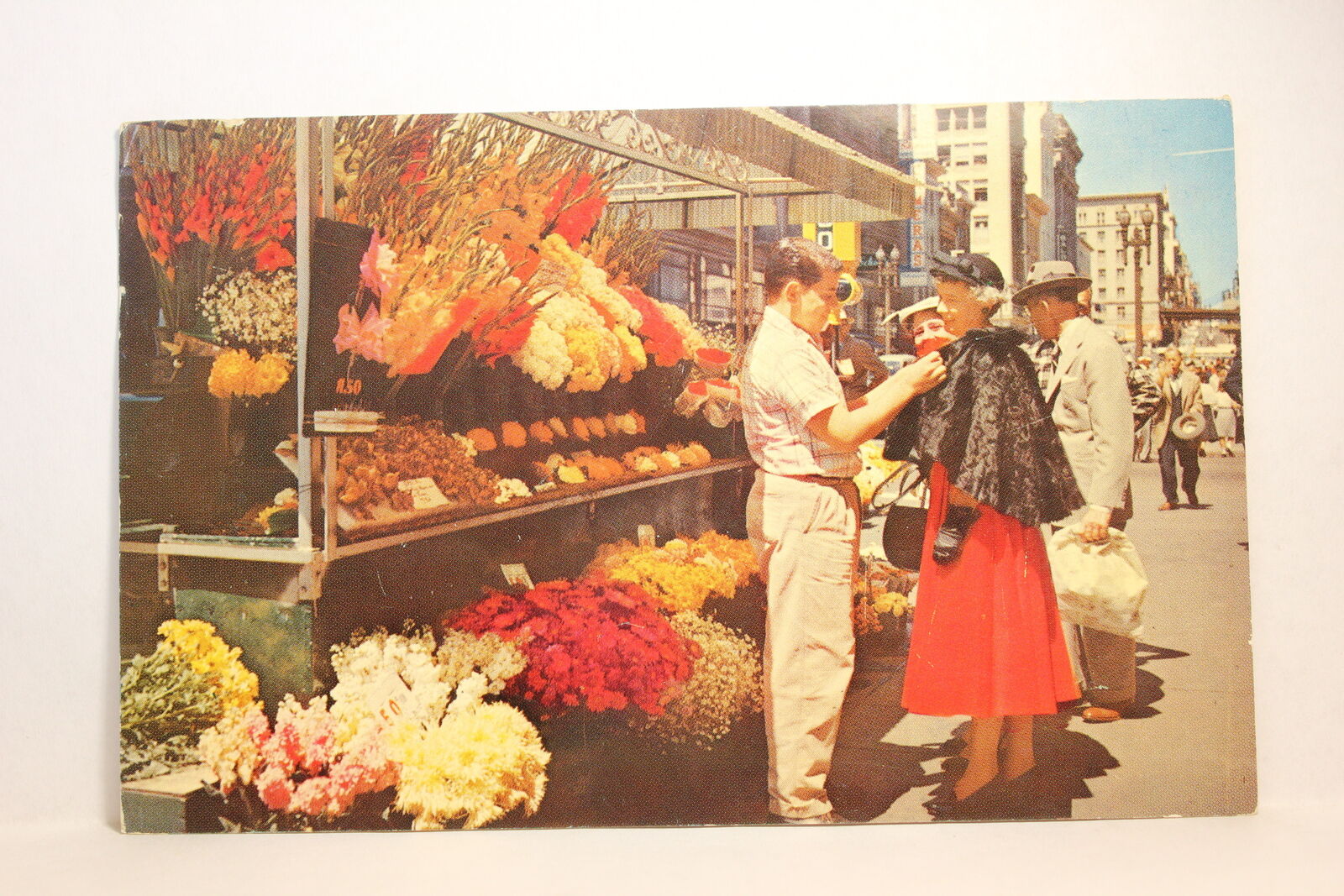 Postcard Street Flower Vendors San Francisco CA E29