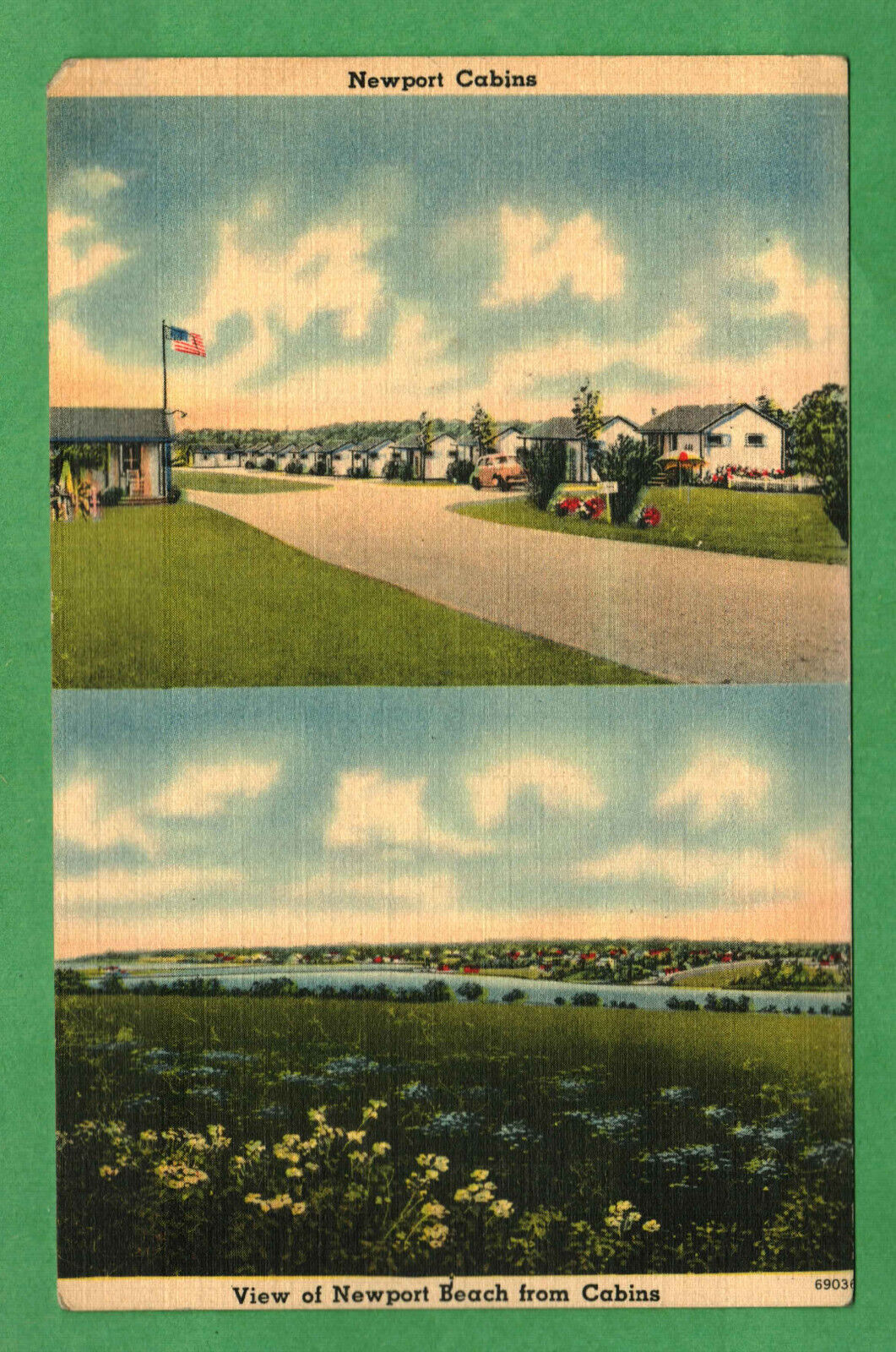 Postcard Newport Cabins Beach Aquidneck Avenue Newport Rhode Island RI