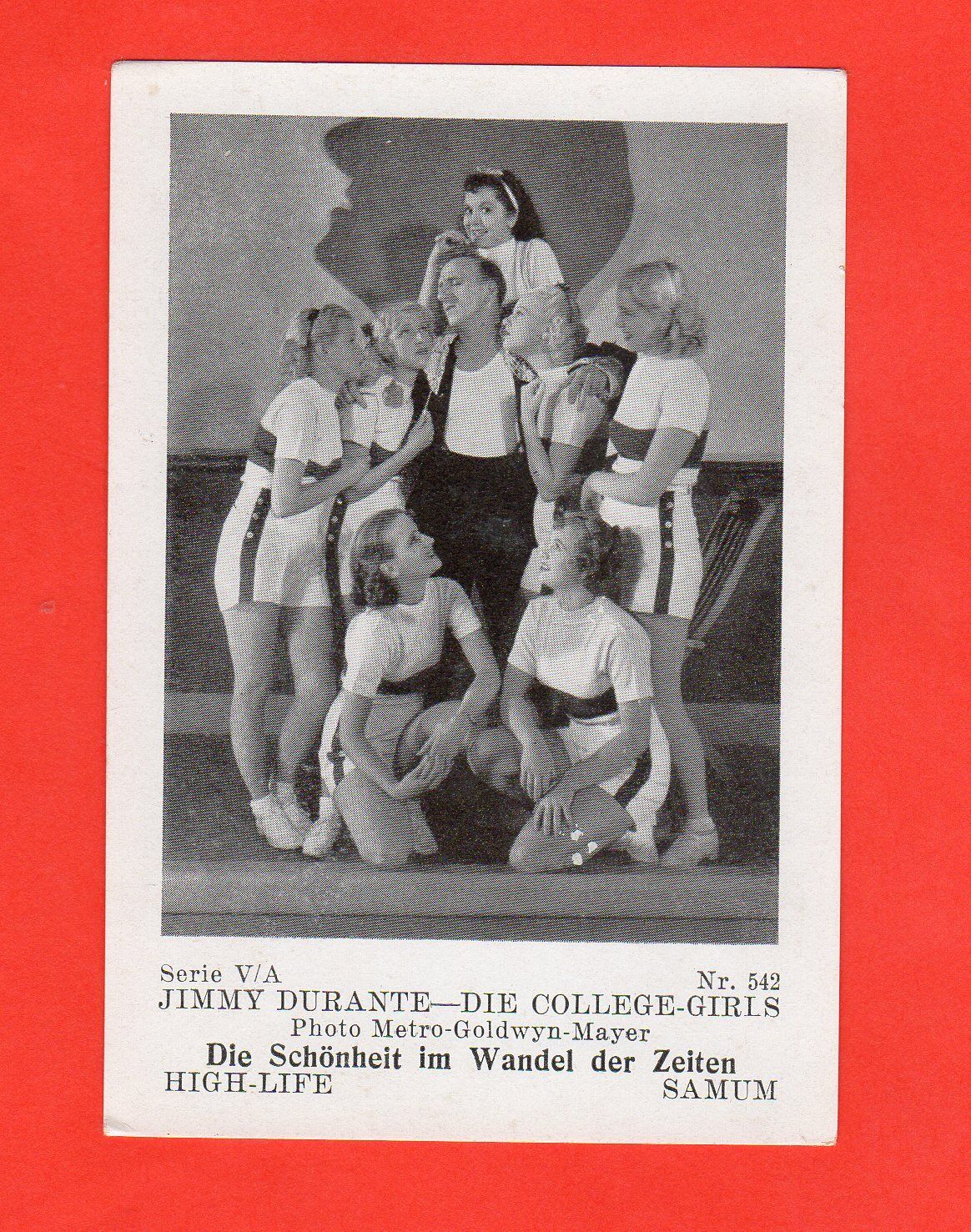 1930\'s Samum High-Life Austrian Jimmy Durante/ College Girls  Rare and HTF cards