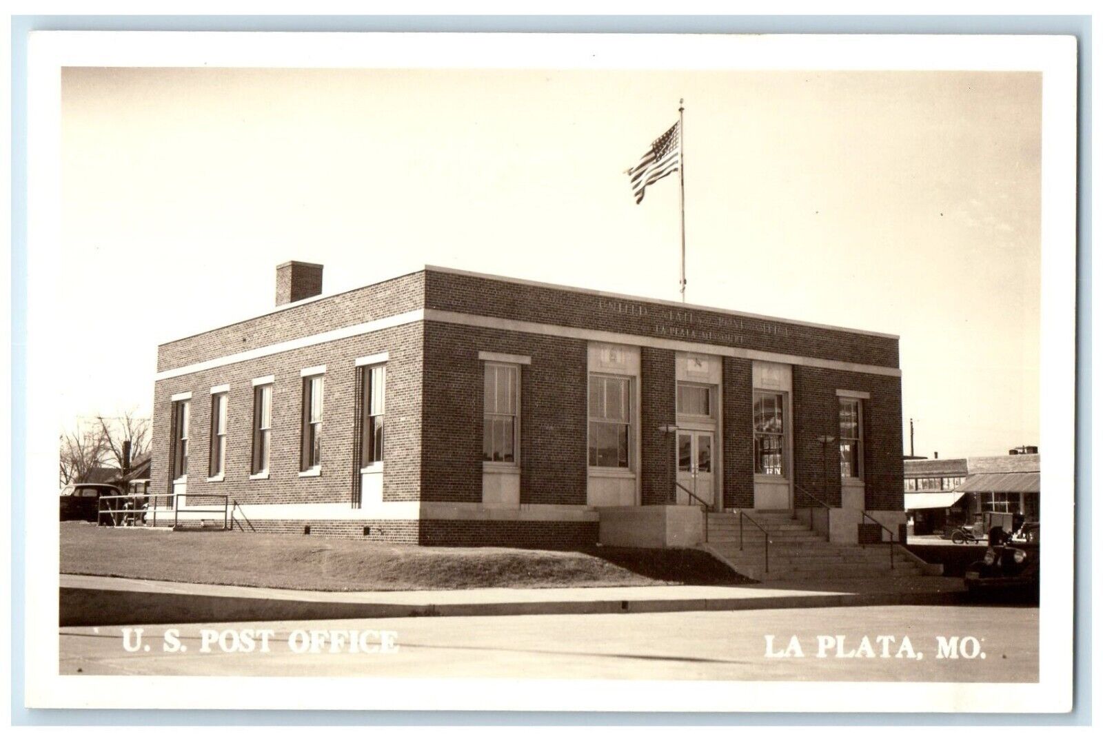 c1940\'s US Post Office Cars La Plata Missouri MO RPPC Photo Vintage Postcard