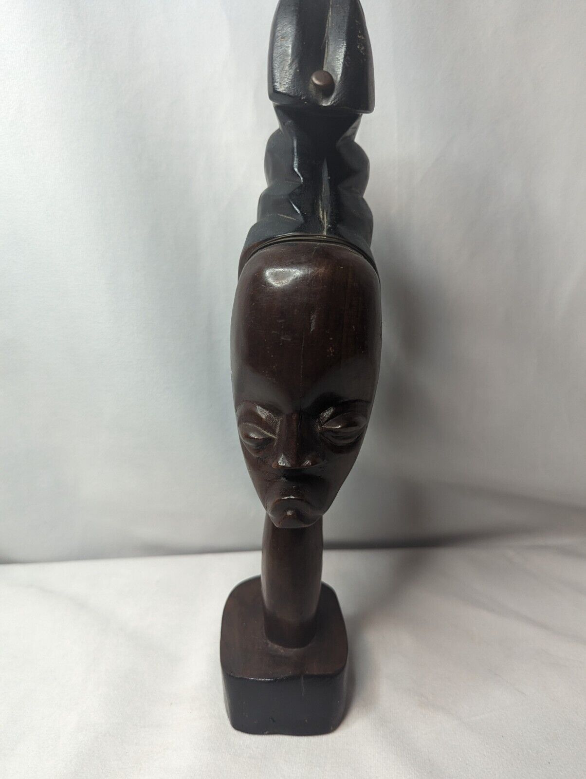 Vintage Hand Carved Wood Tribal African Head Figurines