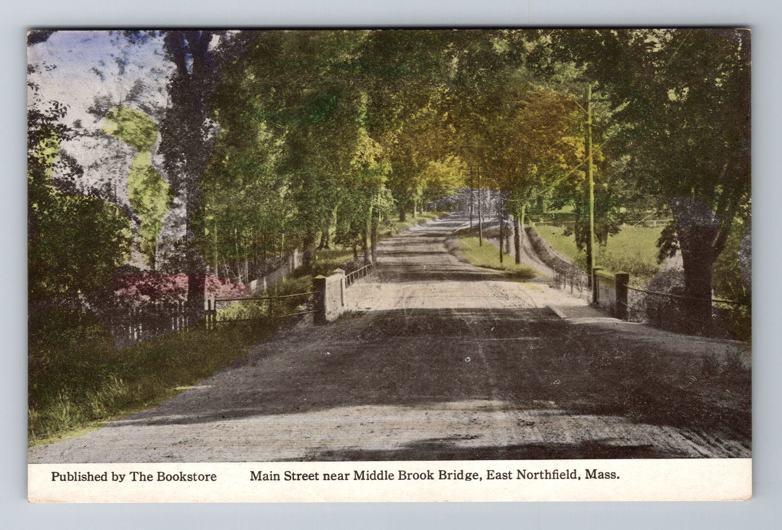 East Northfield, MA-Massachusetts, Scenic Middle Brook Bridge, Vintage Postcard