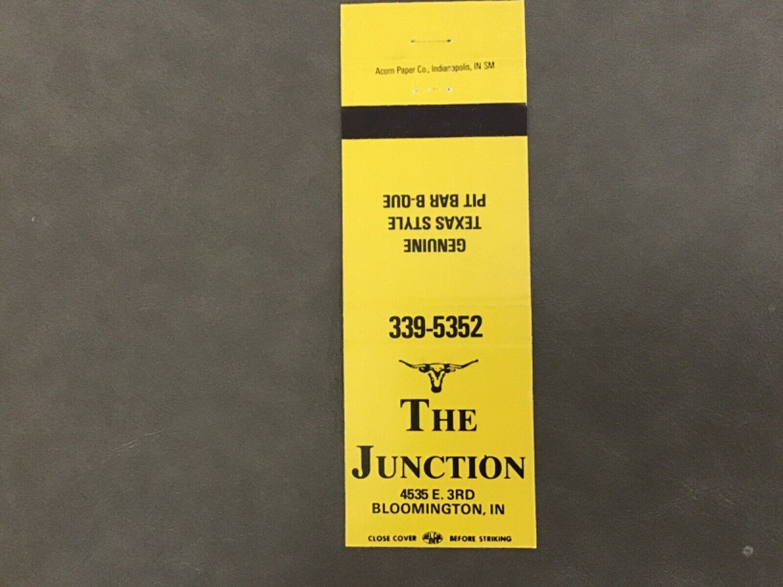Vintage Matchbook Cover The Junction Bloomington, IN