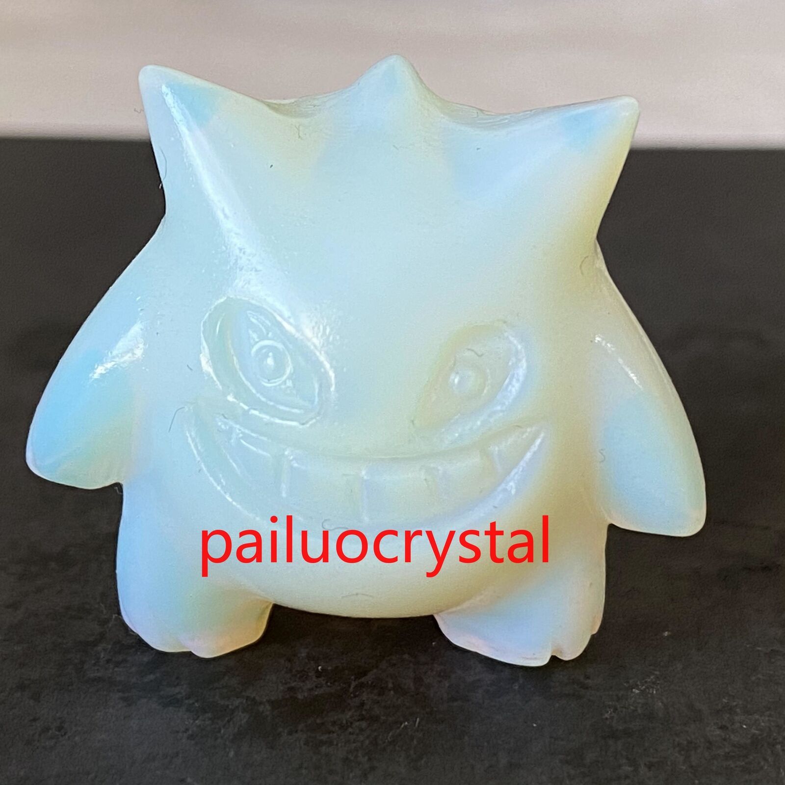 1pcs Opalite Ghost Quartz Crystal Skull Carved Figurines Reiki Healing Gem 1.4