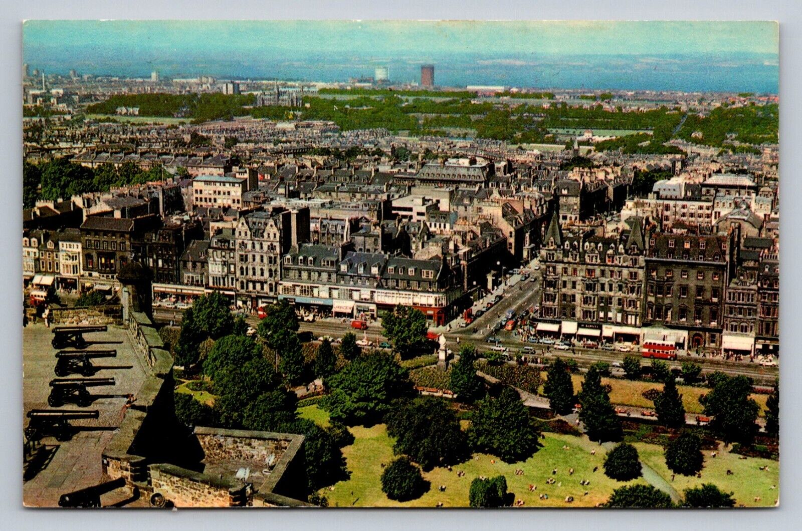 Postcard Scotland Edinburgh View from Castle City Scene Chrome Unposted D247