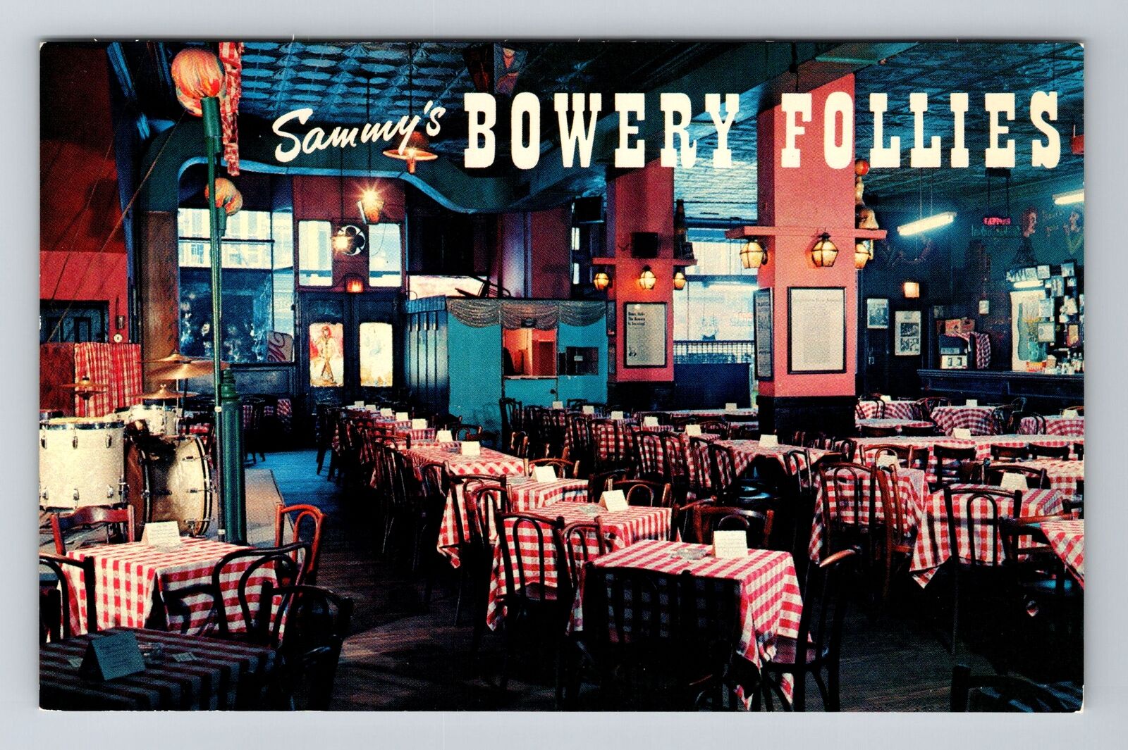 New York City NY, Sammy\'s Bowery Follies Antique Vintage Souvenir Postcard
