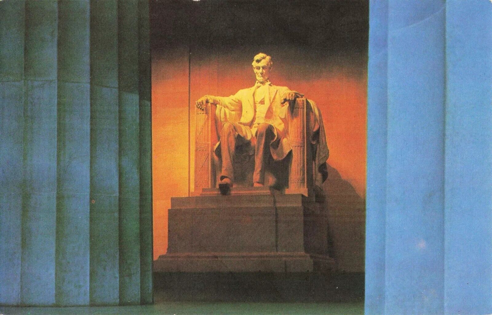 Abraham Lincoln Statue inside Lincoln Memorial - Washington DC Postcard