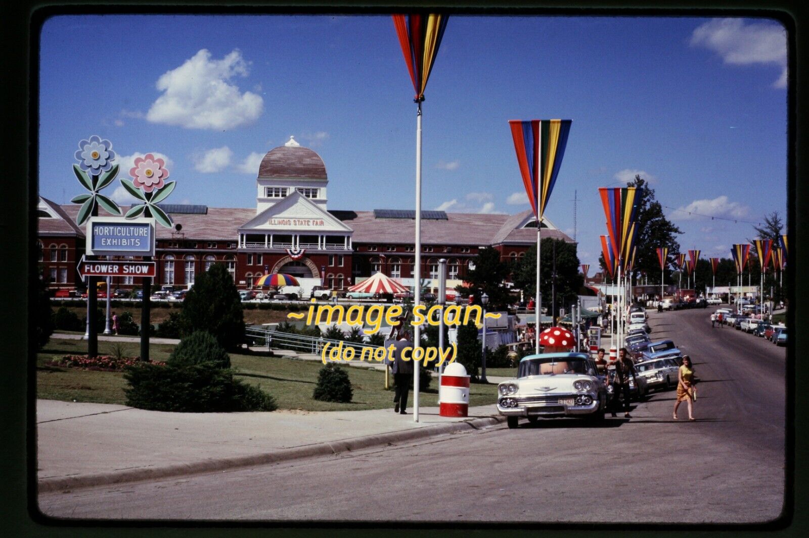 Cars at Springfield, Illinois State Fair in 1966, Kodachrome Slide L21a