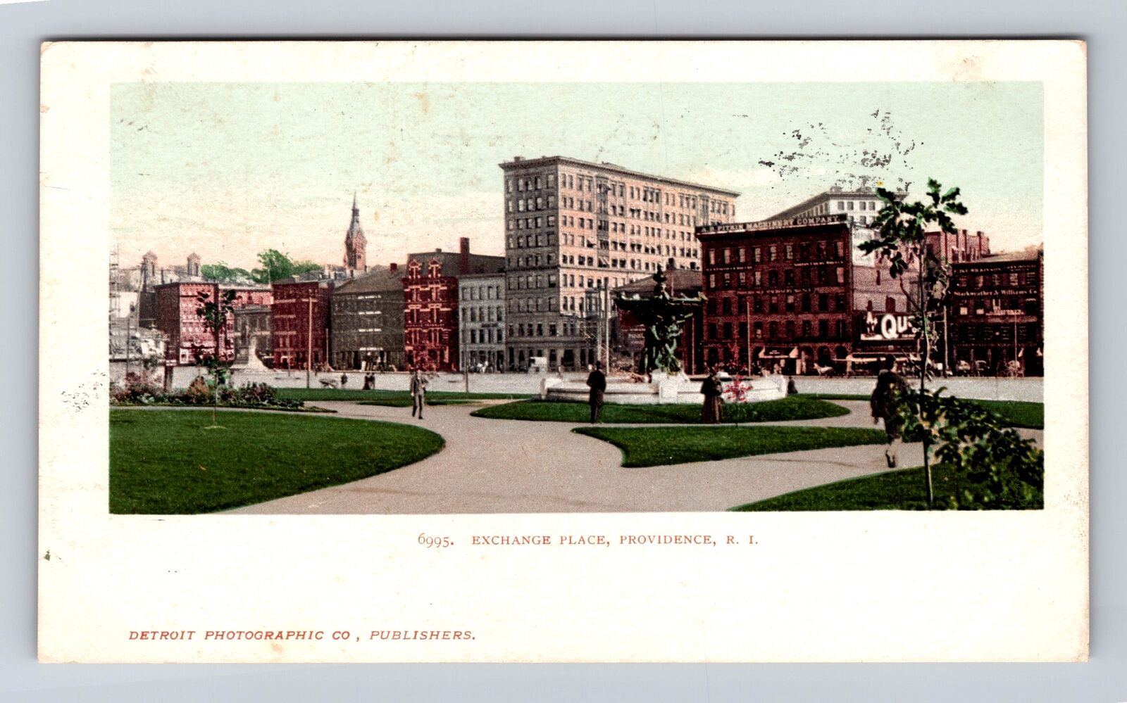 Providence RI-Rhode Island, Exchange Place, Antique, Vintage c1904 Postcard