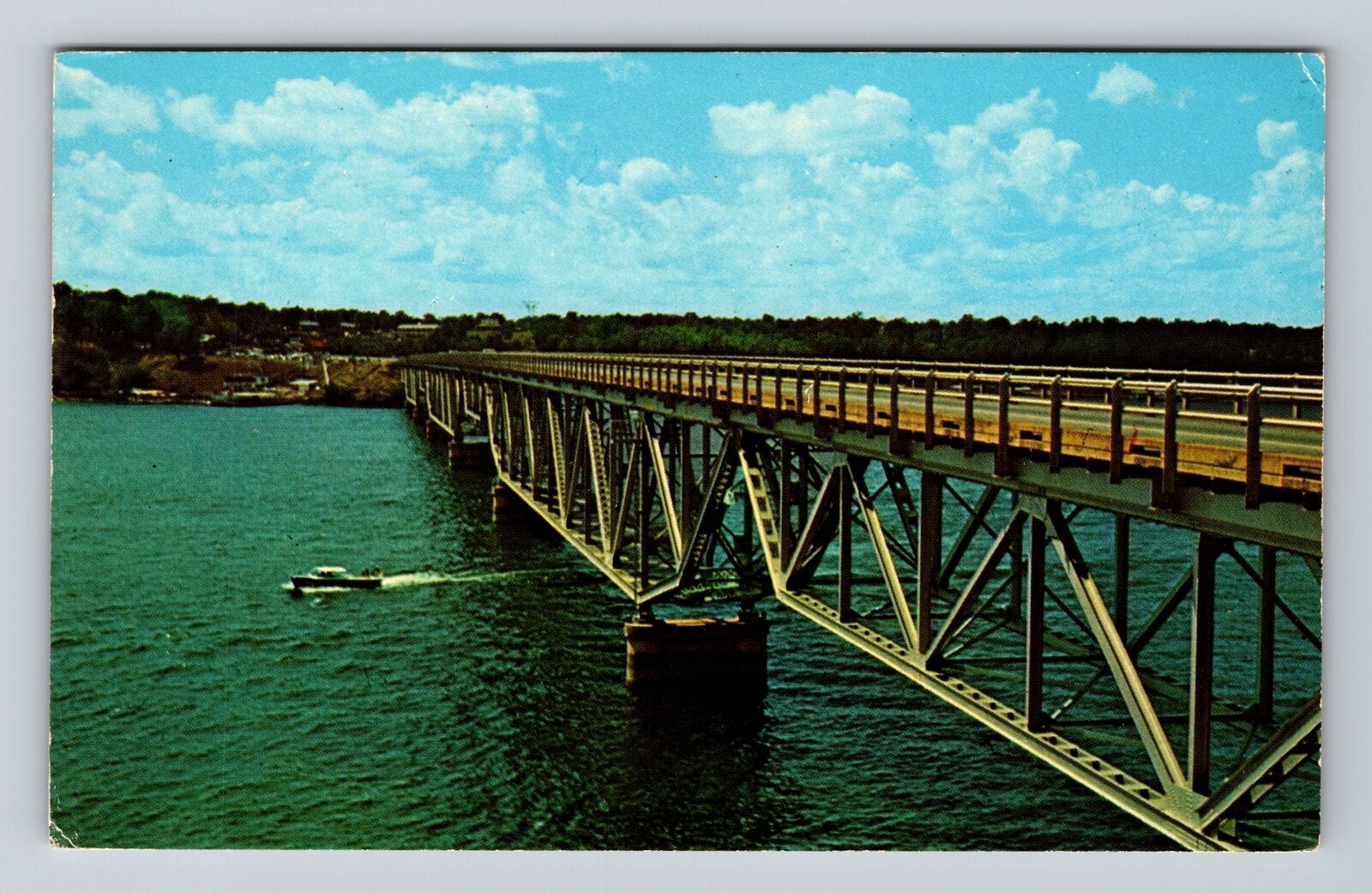 Lake of Ozarks MO-Missouri, Glaize Arm, Upside Down Bridge, Vintage Postcard