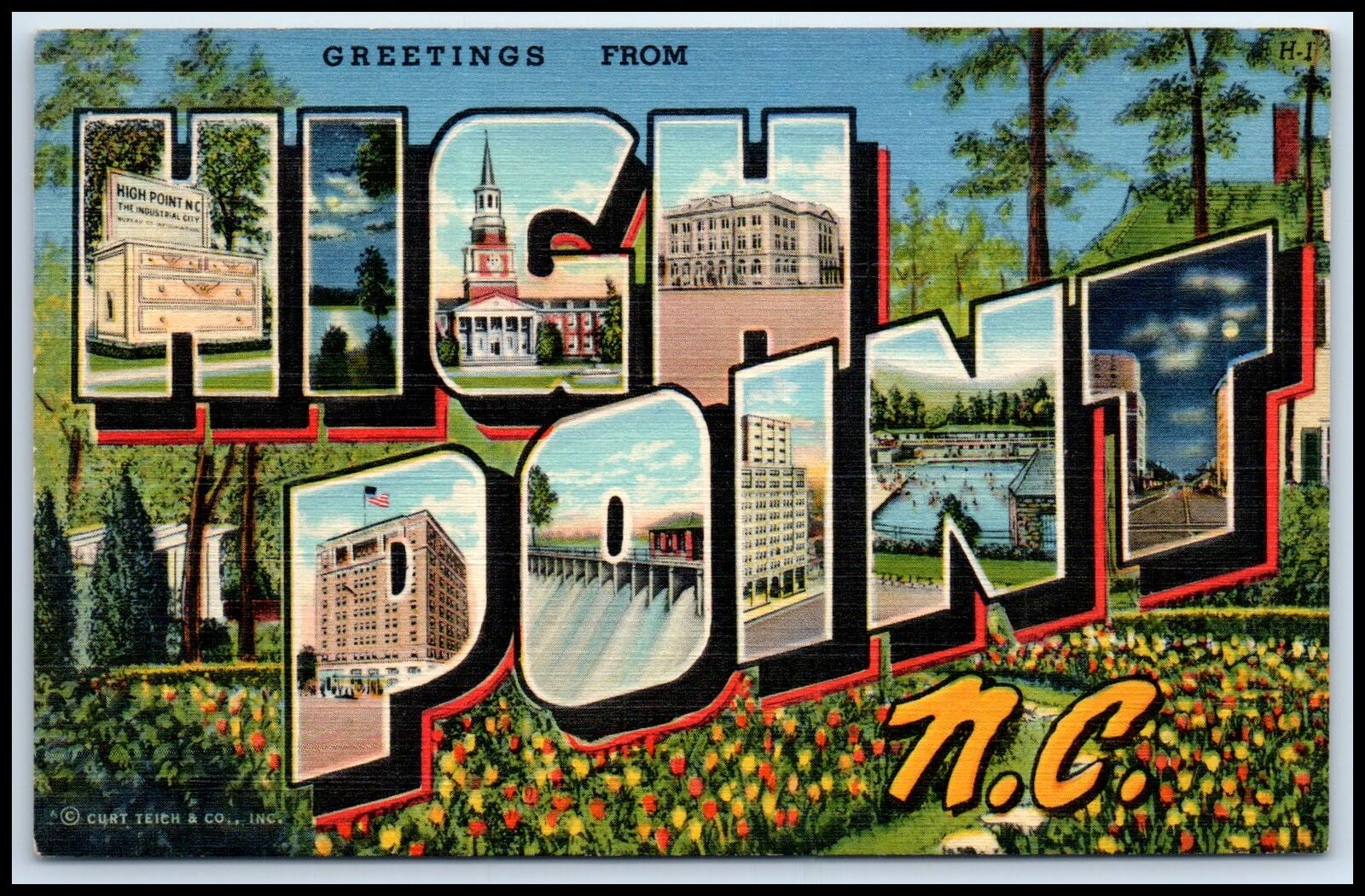 Postcard Greetings From High Point NC O55