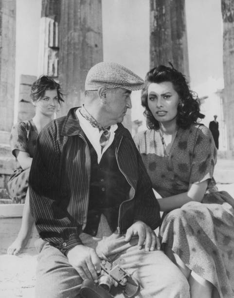 Italian actress Sophia Loren director Jean Negulesco set film '- 1956 Old Photo