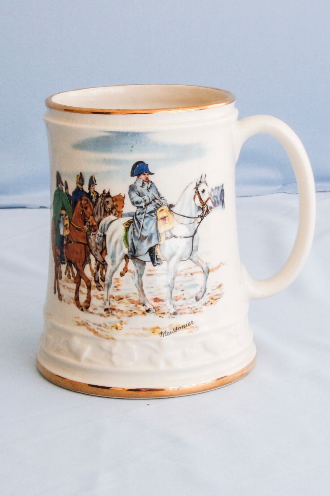 Porcelain Mug Napoleon Napoleonic Battle Scene Meissonier Painting