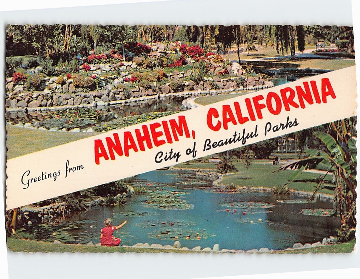 Postcard City of Beautiful Parks Greetings from Anaheim California USA