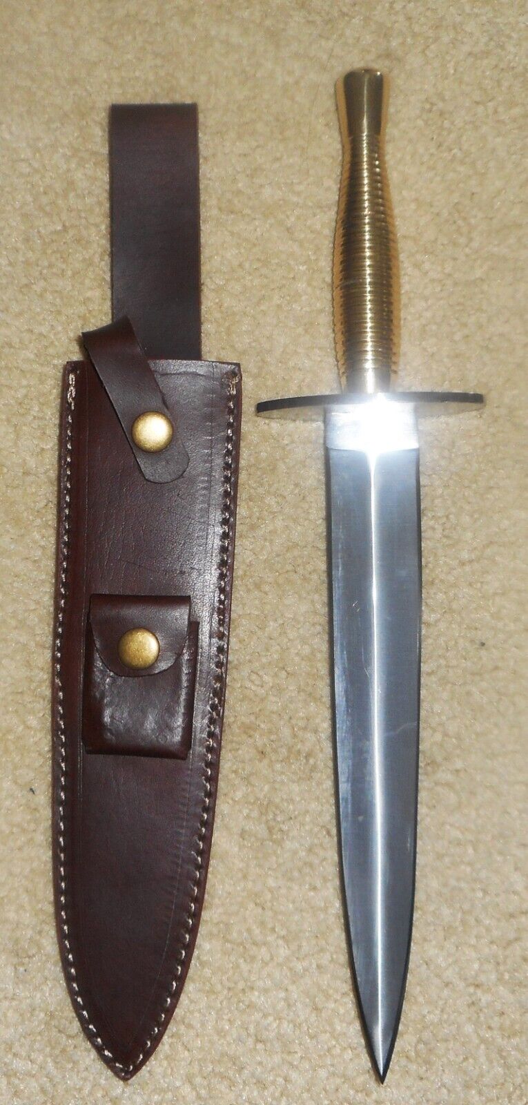 FAIRBAIRN SYKES COMMANDO KNIFE 3RD PATTERN DESIGN - BRASS HANDLE