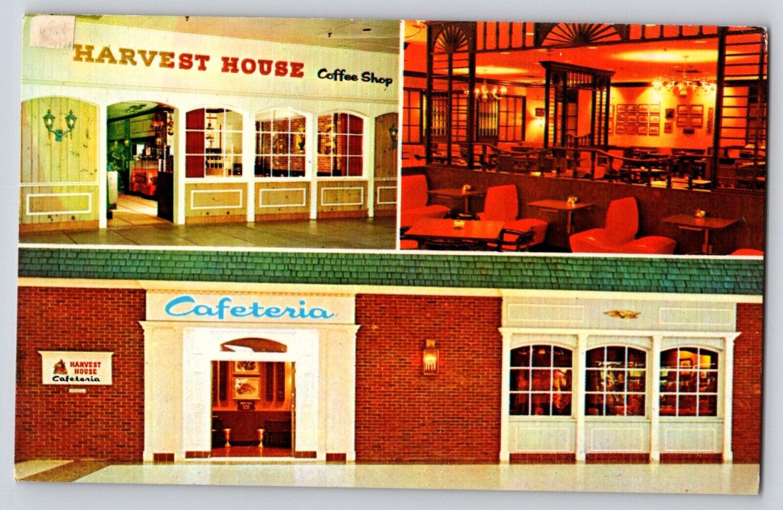 Postcard Harvest House Cafeteria Coffee Shops Building 