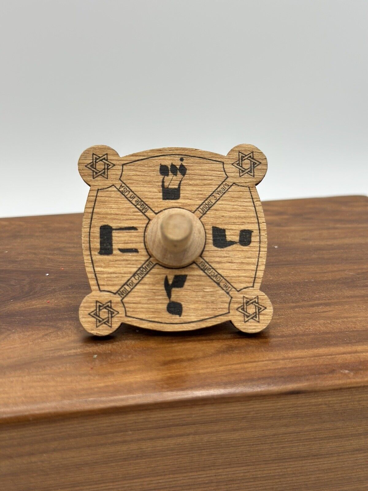 Vintage Wood and Blue Dreidel/Top Judaic Toy - The Toycrafter 