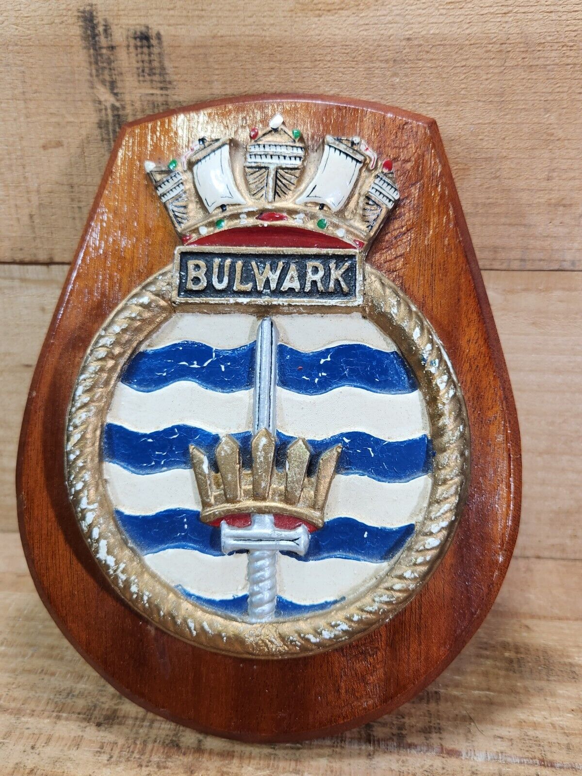 H.M.S. BULWARK ROYAL NAVY WALL PLAQUE UK BRITISH 8\