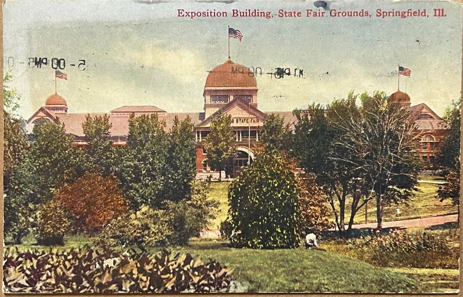 Springfield Illinois State Fair Ground Exposition Building Antique Postcard 1911