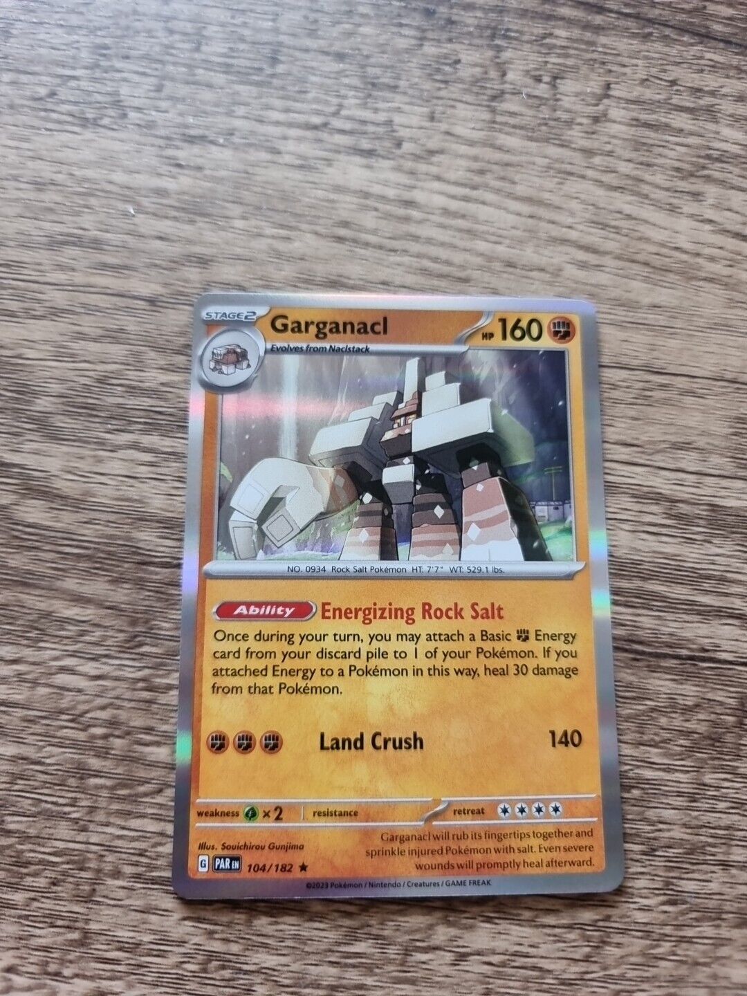 Garganacl (104/182) (Holo) Paradox Rift - Pokemon TCG [English, Near Mint]