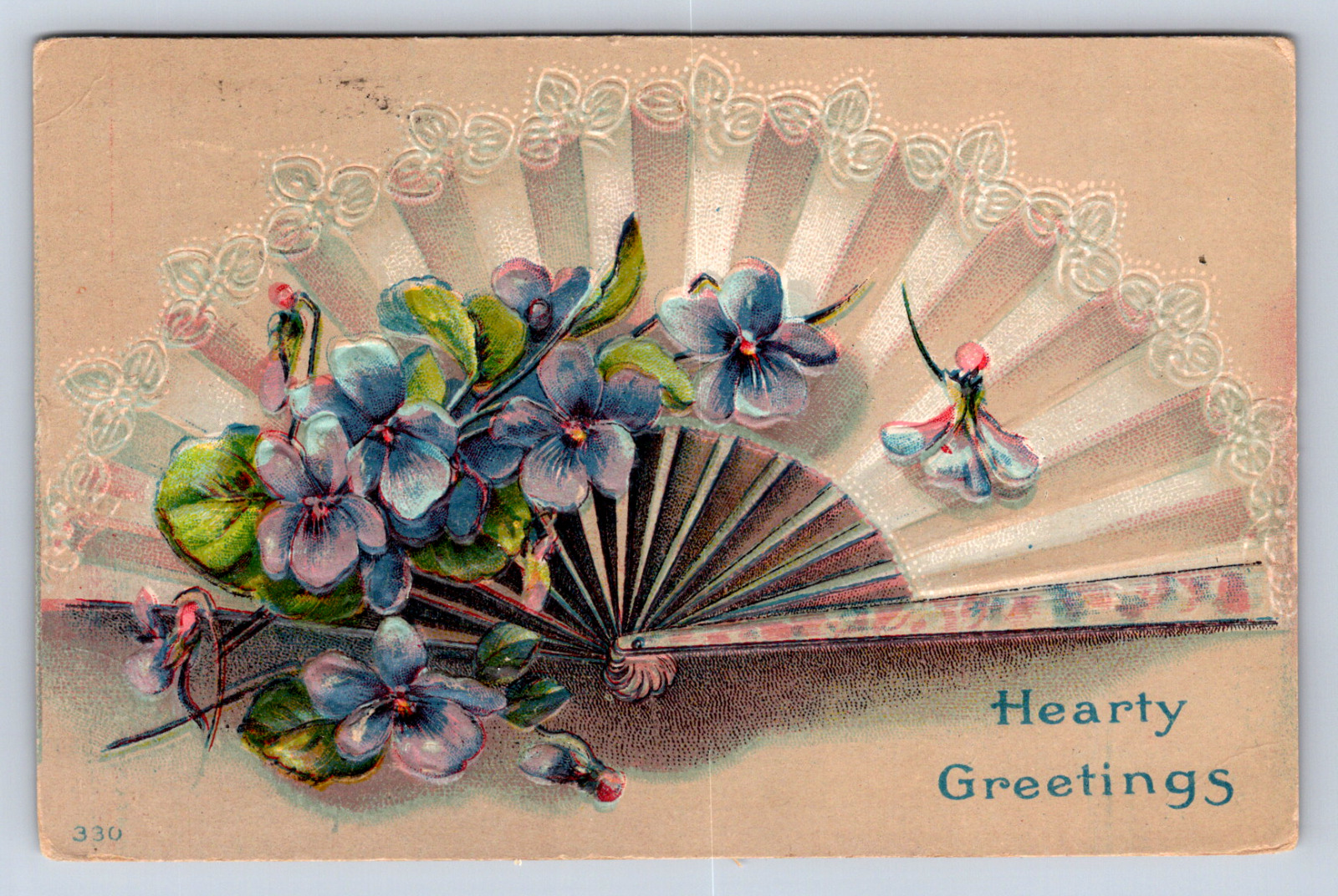 Vintage Postcard Hearty Greetings Early 1900s 