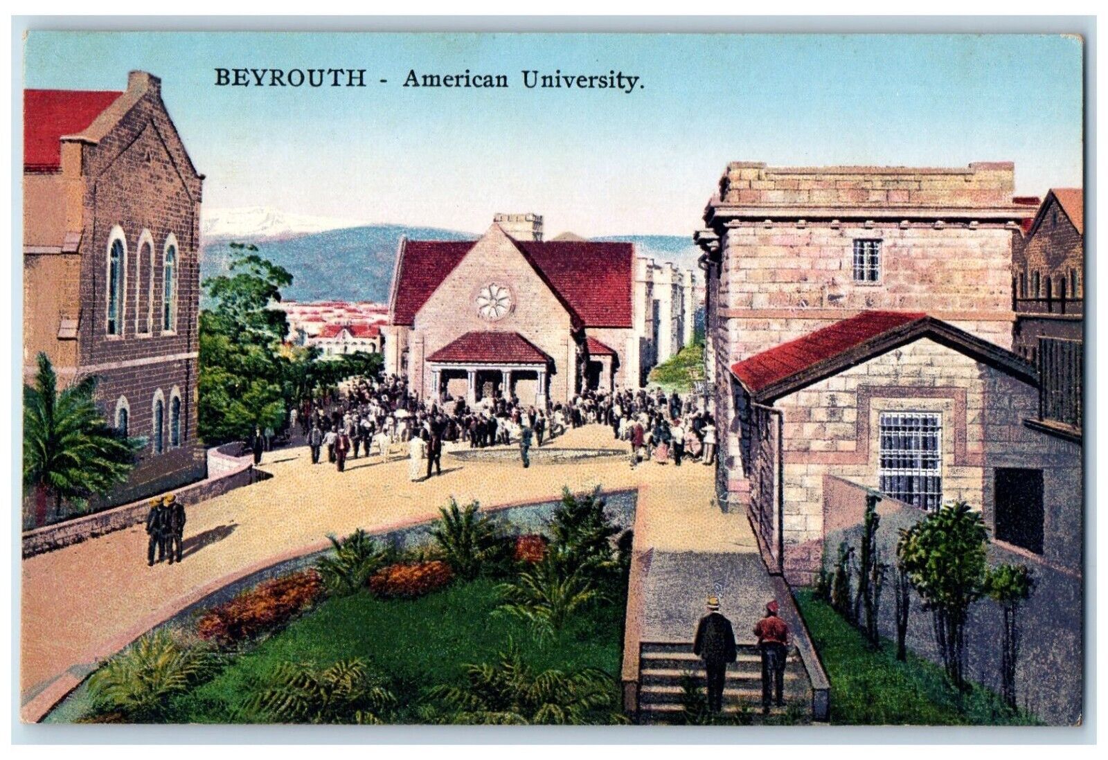 c1910\'s Bird\'s Eye View Of Beyrouth American University Lebanon Antique Postcard