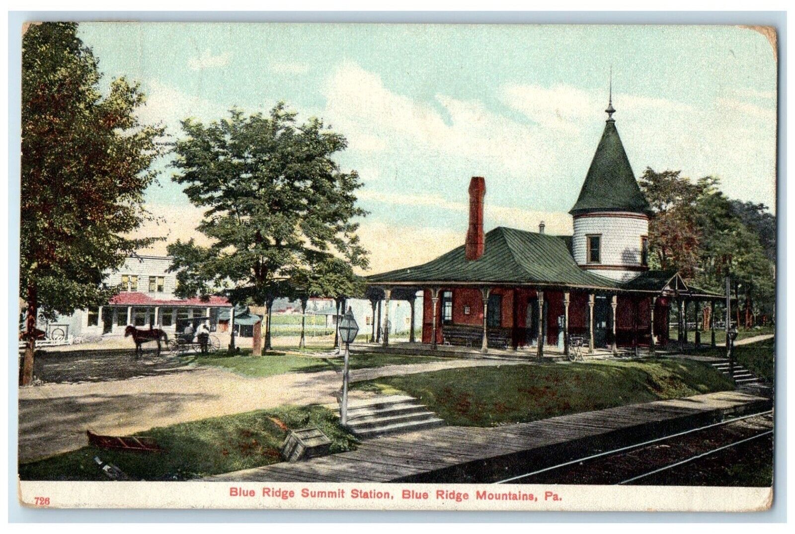 1908 Blue Ridge Summit Station Blue Ridge Mountains Pennsylvania PA Postcard