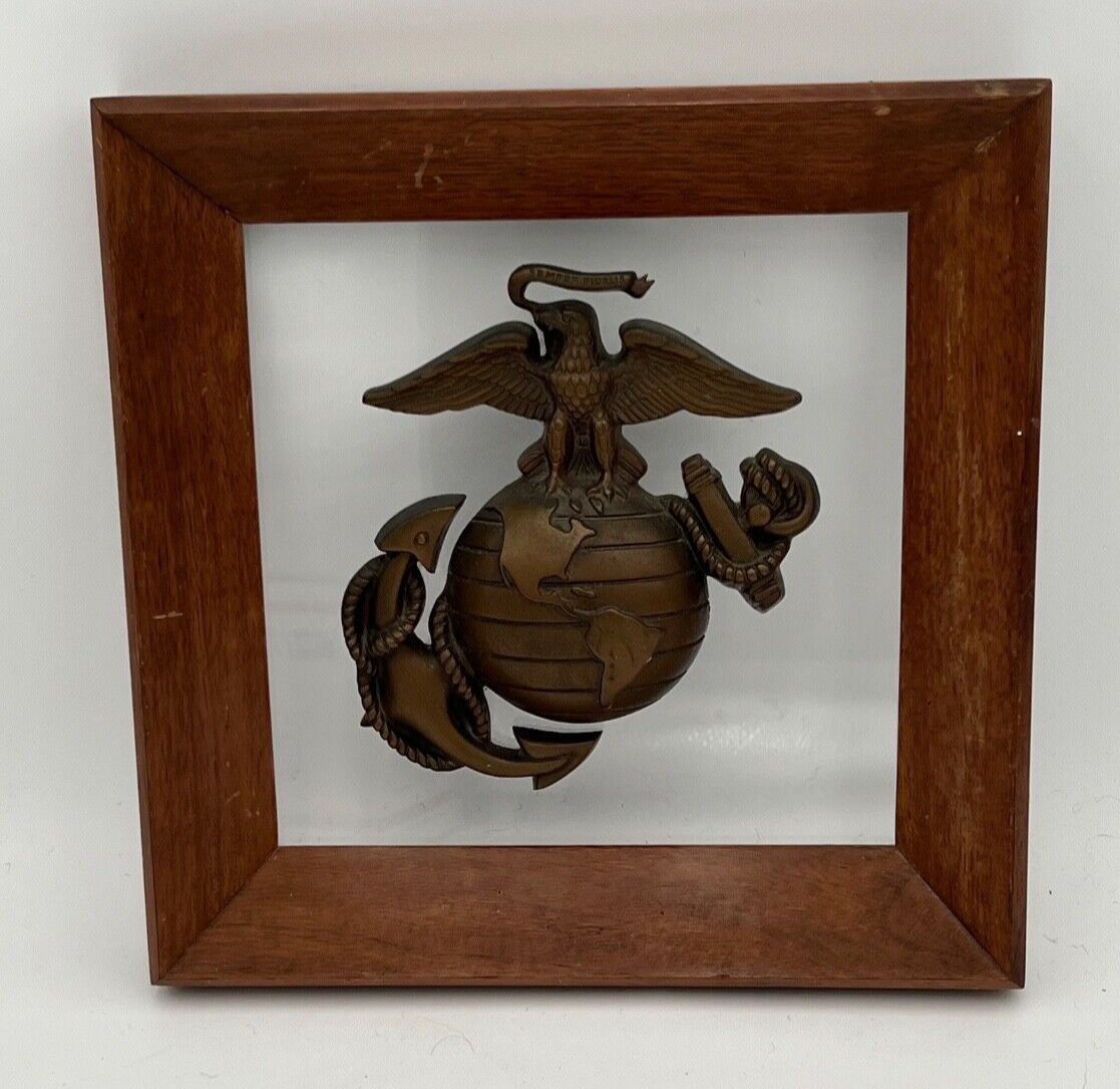 Solid Brass USMC United States Marine Corps  Wall Plaque 12” Medallic Art Co NY